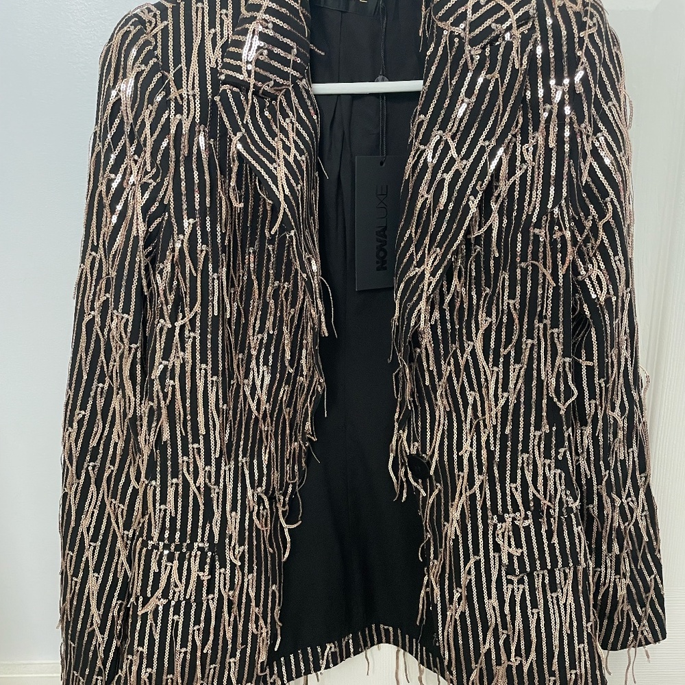 Kaia Rose Gold Sequin Blazer - XS